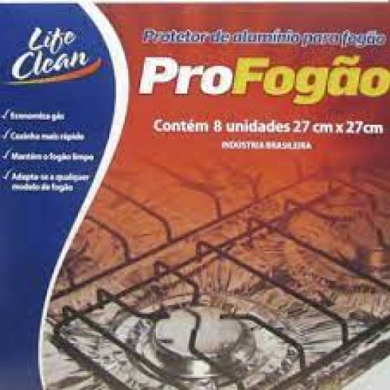 FORRA FOGAO LIFE CLEAN 27X27CM C/ 8 LAMINAS