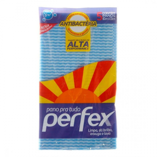 PANO PERFEX AZUL  60CM X 33CM C/5