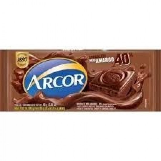 CHOCOLATE ARCOR 40% TABLETE MEIO AMARGO 80G