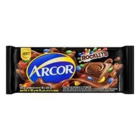 CHOCOLATE ARCOR TABLETE LEITE C/ ROCKLETS 80G